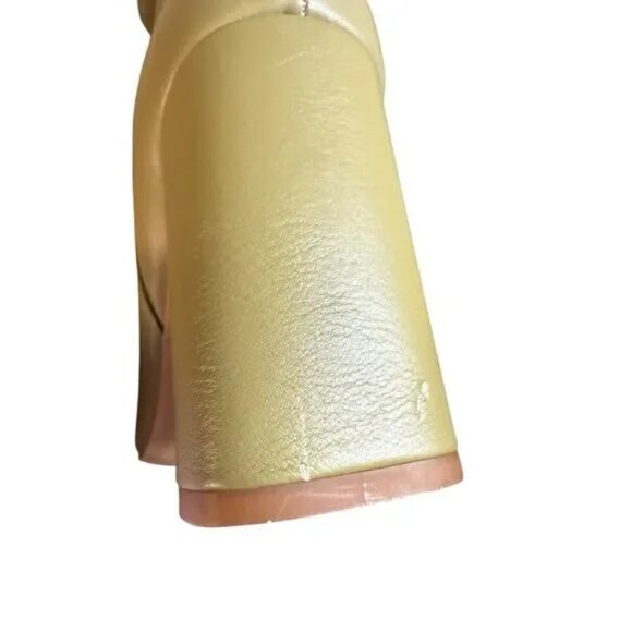 ZARA NWT GREEN LEATHER HIGH HEEL BOOTS OVER THE KNEE SIZE US7.5/38 Bloggers Fav - Picture 7 of 7